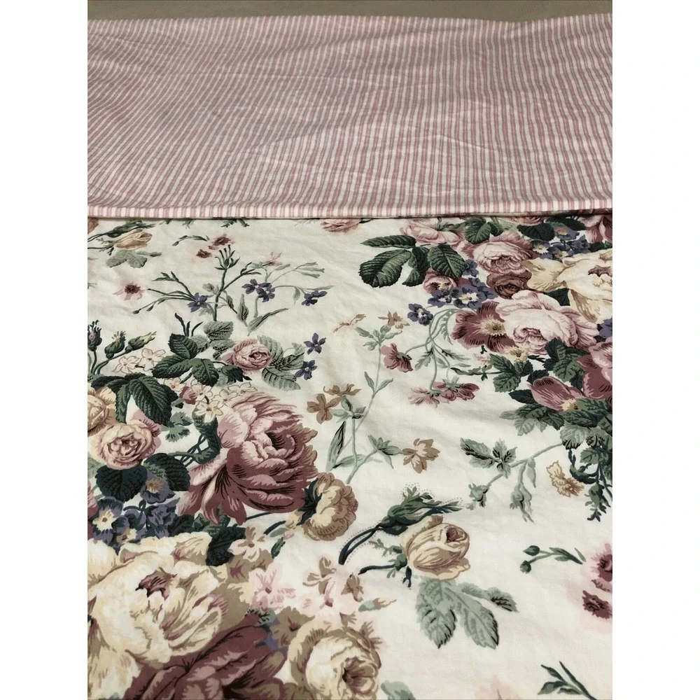 VTG Floral Custom Made Duvet Cover 1 Sham French Country Cottage 82